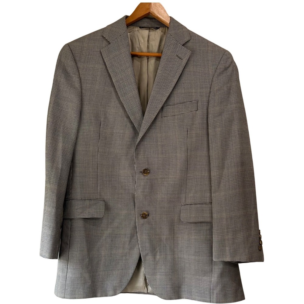 Jack‎ Victor Collection Mens 100% Wool Houndstooth Sport Coat Size 39R